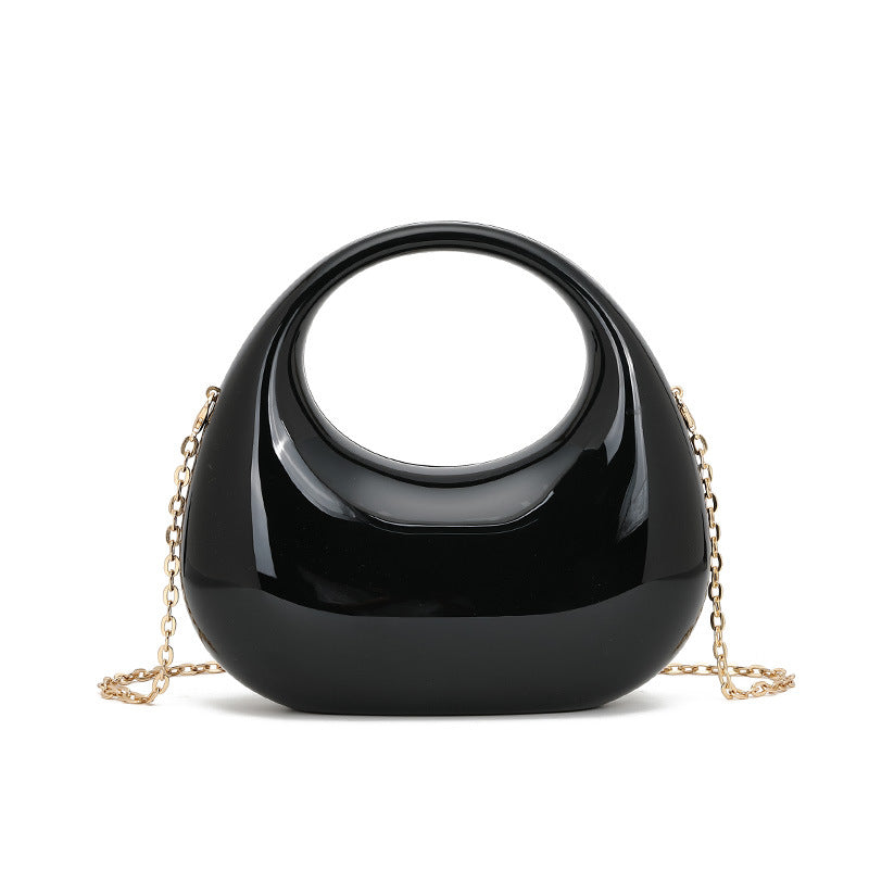 彩色新月壓克力手提包 社交名媛手提包 化妝晚宴女士包