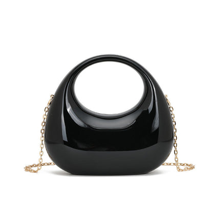 彩色新月壓克力手提包 社交名媛手提包 化妝晚宴女士包