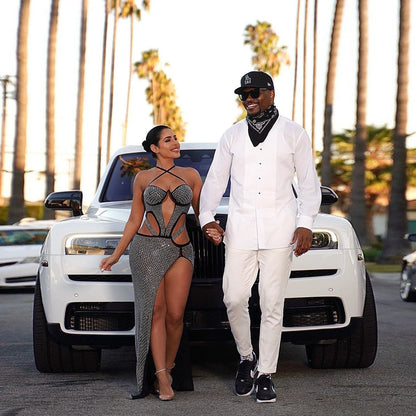 不規則不對稱鏤空連身裙