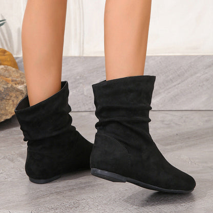 Slip on Low Top Women Boots Casual Pile Stretch Ultra Low Women Boots