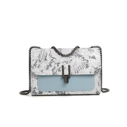 Bolso bandolera de verano a juego para mujer, bolso cuadrado pequeño bordado para uso diario, bolso de hombro con cadena de doble capa, bolso de hombro bajo el brazo 