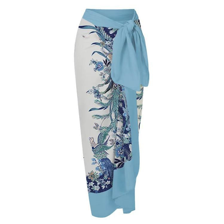 Two Piece Set Printed Swimsuit Slim Fit Slimming Conservative Swimsuit