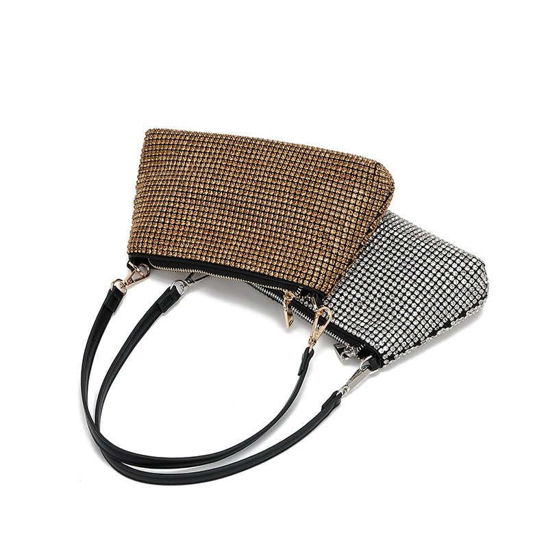 Bolso de mujer con diamantes de imitación, bolso de cena con diamantes, bolso de mano con incrustaciones de diamantes, bolso cruzado de un solo hombro de alta calidad. 