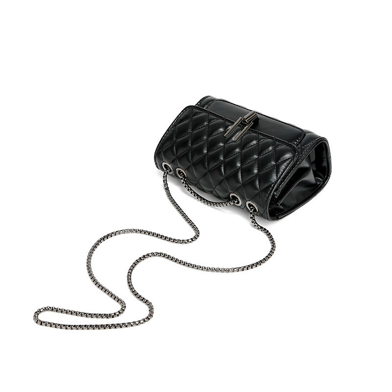 Bolso pequeño cuadrado con bordado de rombos para mujer, bandolera de verano que combina con todo, práctico bolso cruzado con cadena de gran capacidad. 