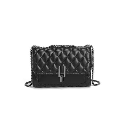 Bolso pequeño cuadrado con bordado de rombos para mujer, bandolera de verano que combina con todo, práctico bolso cruzado con cadena de gran capacidad. 