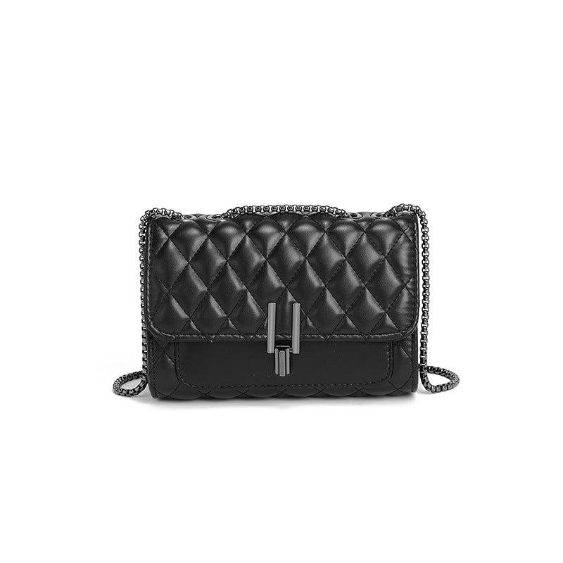 Bolso pequeño cuadrado con bordado de rombos para mujer, bandolera de verano que combina con todo, práctico bolso cruzado con cadena de gran capacidad. 