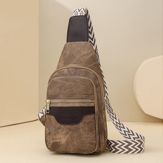 Bolso de pecho de piel suave, estilo retro, bandolera para mujer 