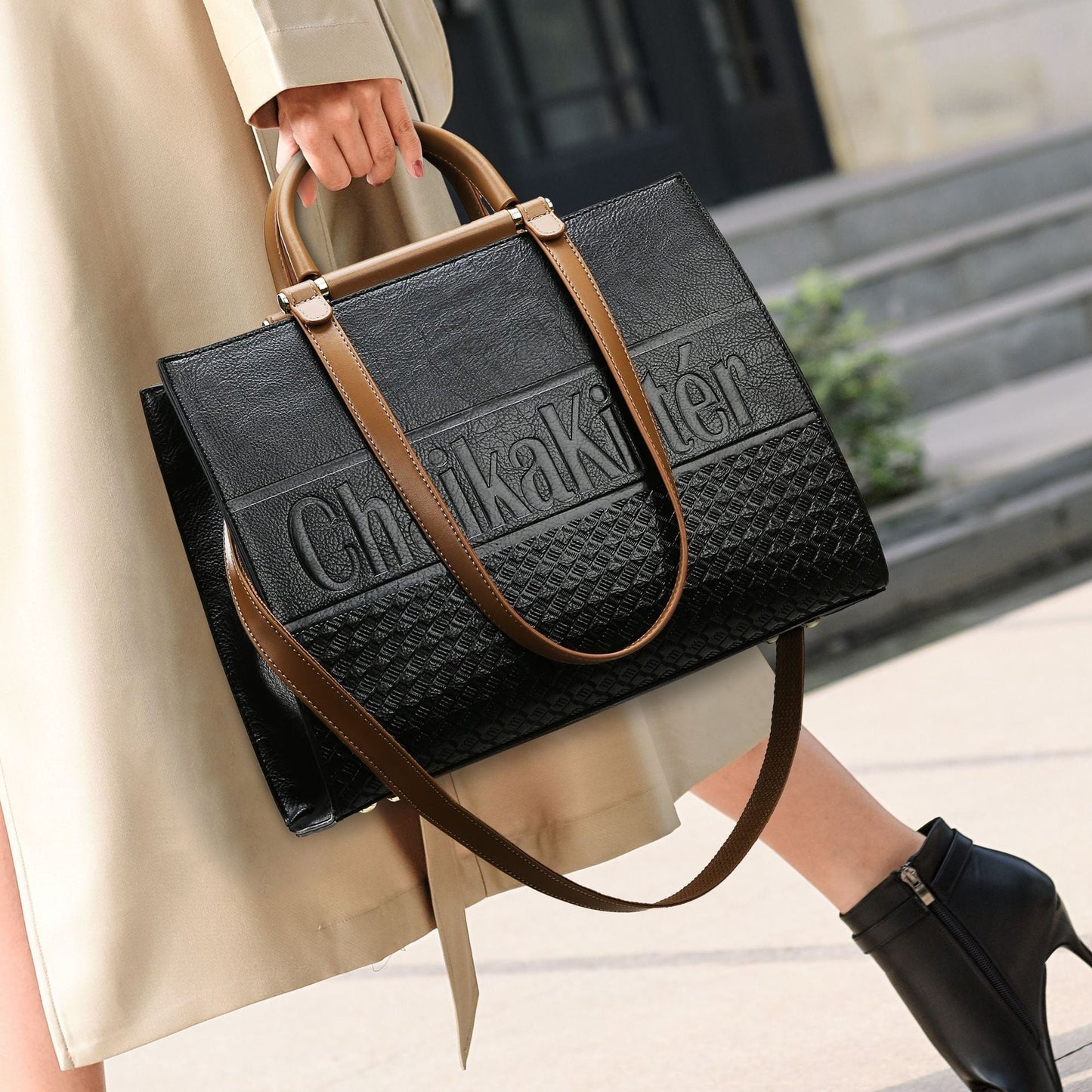 Handbag Large Capacity Totes Women Office Bag Elegant Embossed Women Bag Shoulder