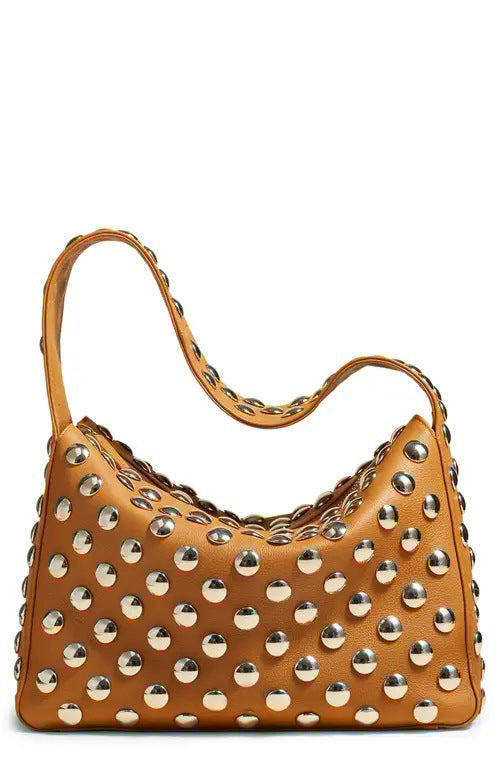 Bolso de hombro con remaches de moda para otoño e invierno, bolso de mujer para la industria pesada, bolso pequeño. 