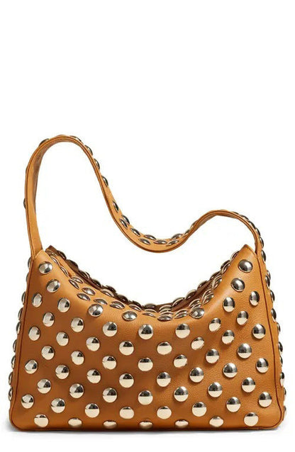 Bolso de hombro con remaches de moda para otoño e invierno, bolso de mujer para la industria pesada, bolso pequeño. 