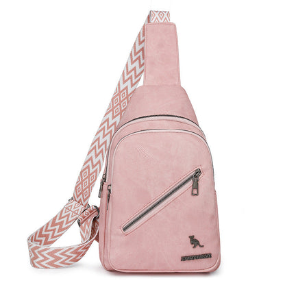 Women Chest Bag Korean Casual Messenger Bag Women Retro Soft Leather Shoulder Bag Popular Backpack