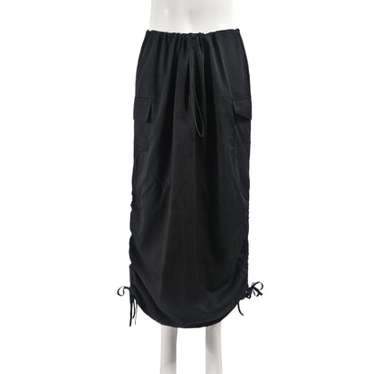 Falda de exterior con cordón y cintura elástica con bolsillo personalizado para mujer