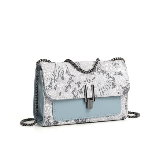 Bolso bandolera de verano a juego para mujer, bolso cuadrado pequeño bordado para uso diario, bolso de hombro con cadena de doble capa, bolso de hombro bajo el brazo 