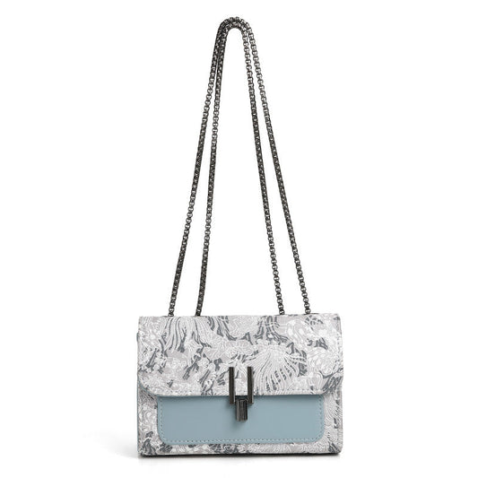 夏季百搭女士包包斜背包刺繡日常小方包雙層鏈條單肩腋下包