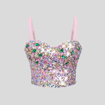 亮片民族風露背吊帶裹胸固定百搭內衣底抹胸