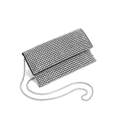 水鑽包 女士包 夏季鏈條鑲鑽單肩斜挎手機包