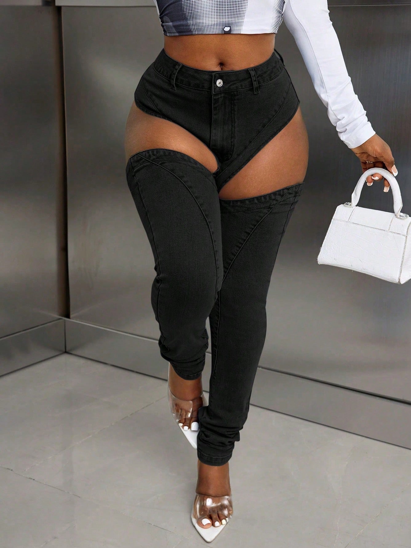 Vaqueros elásticos sexis e informales para mujer
