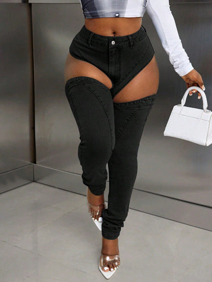 Vaqueros elásticos sexis e informales para mujer