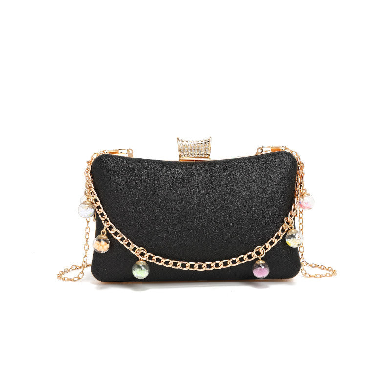 Bolso de mujer moderno con textura exquisita, sencillo, estilo occidental, pequeño, con cierre y cadena para un solo hombro. 