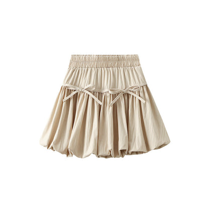 Falda Mujer Primavera Verano Cintura Alta A Línea Falda Diseño Lazo Pettiskirt Bud Lantern Vestido Mujer