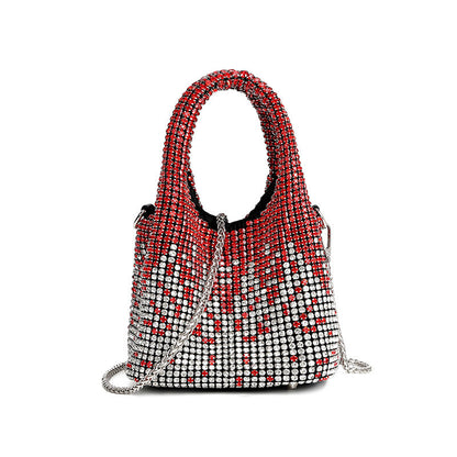 Bolso de cena con diamantes para mujer, bolso de cubo con diamantes de imitación, bolso cruzado de hombro para mujer, bolso King Diamond 