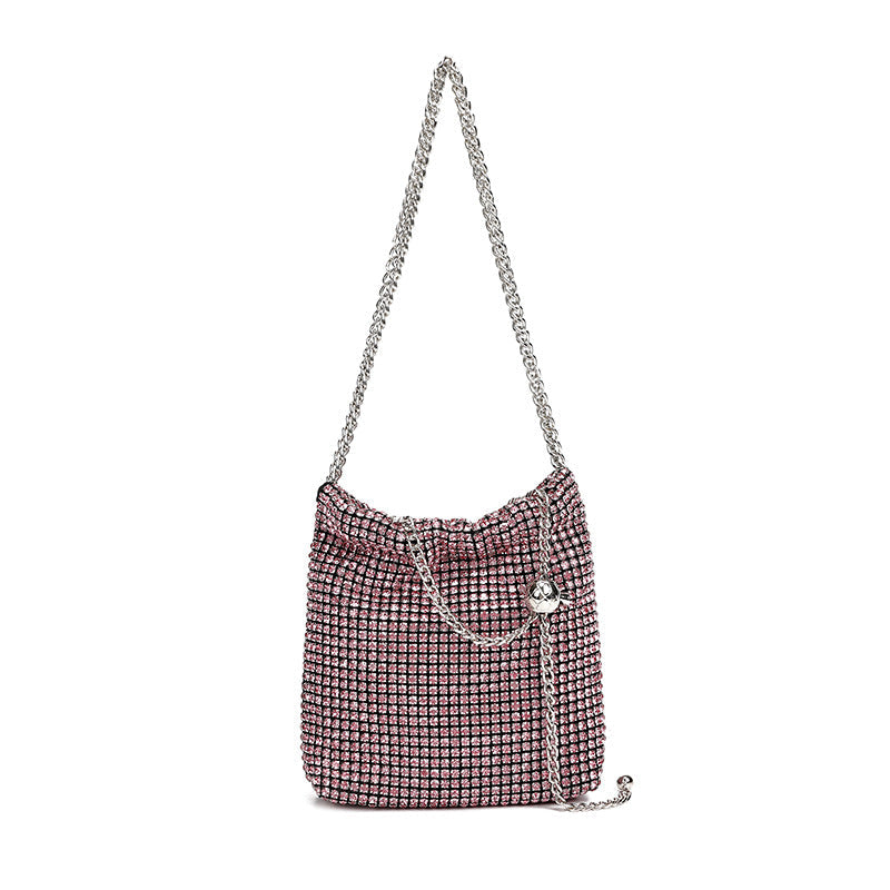 鑲鑽金球肩包，鑲鑽晚餐斜挎包，女士款