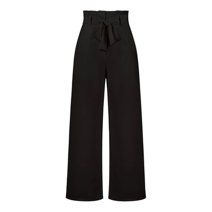 Fashion Workwear Women Dress Work Pant Casual All Matching Wide Leg Trousers Belt Commuting Pants Summer