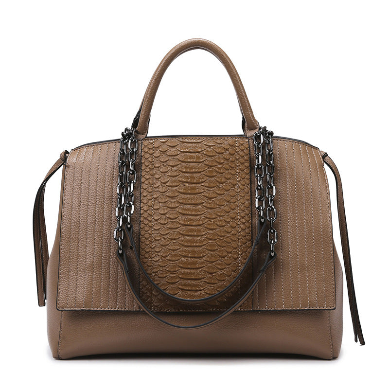 Tote Bag Crocodile Pattern Stylish Good Texture Bag Women Large Capacity Women Bag Shoulder Handbag