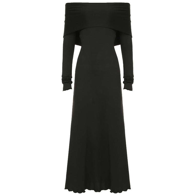 Women Solid Color Hooded Long Sleeve Dress Party Sexy Dress