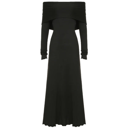 Women Solid Color Hooded Long Sleeve Dress Party Sexy Dress