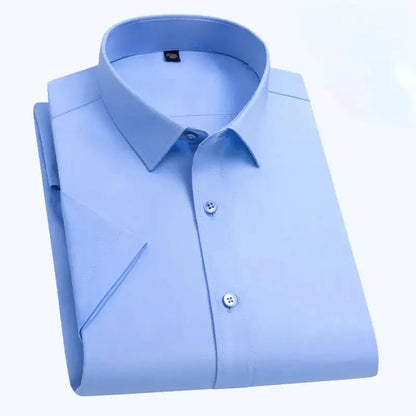 防油污防水疏水男士短袖商務白襯衫