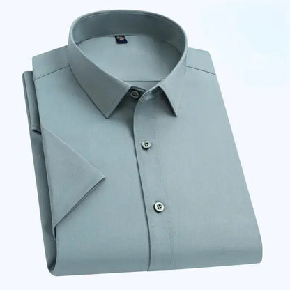 防油污防水疏水男士短袖商務白襯衫