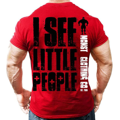 Printed Running T Shirt Men Cotton Sport Gym Shirt Men Fitness Top Workout Clothing Sportswear Jogging Training Sports Tshirt