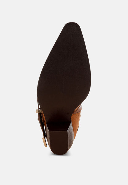 Raveta Microfiber Buckle Strap Western Boots