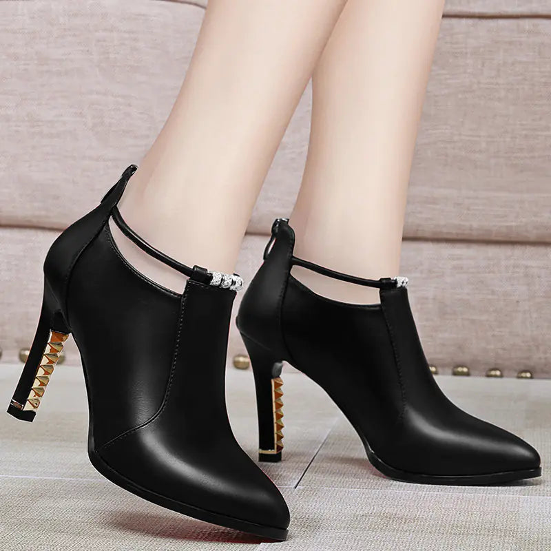 Autumn New Korean Style Pointed Toe Heels for Women