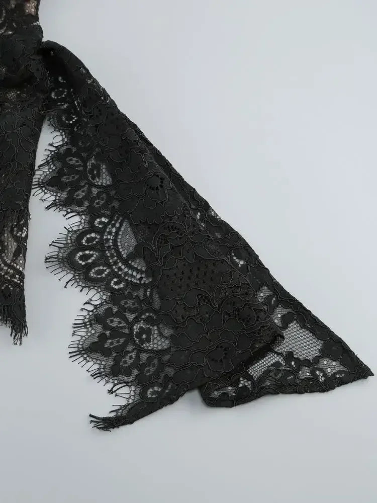 性感蕾絲透視拼接緊身胸衣連身裙