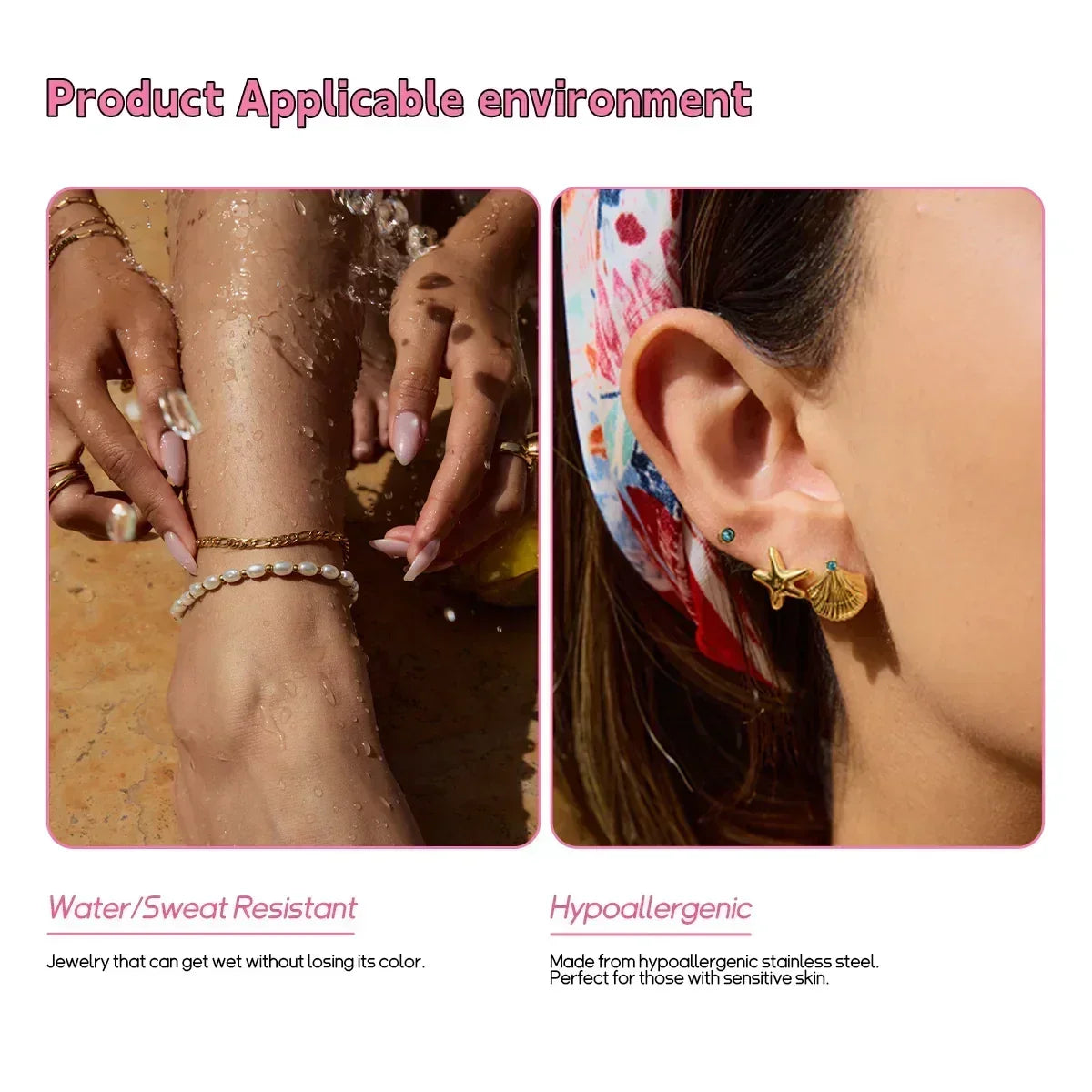 Collar Zora con colgante de caracola, estilo veraniego, colorido, para mujer, de acero inoxidable chapado en oro de 18 quilates, con múltiples dijes, joyería de moda