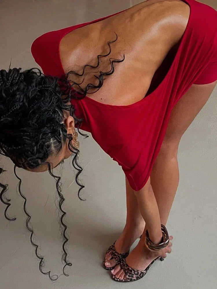 性感露背迷你連身裙