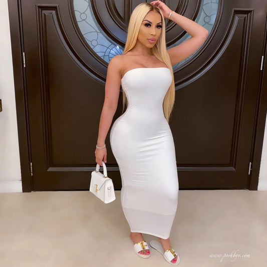 性感裹胸洋裝 | 無袖夏季長裙