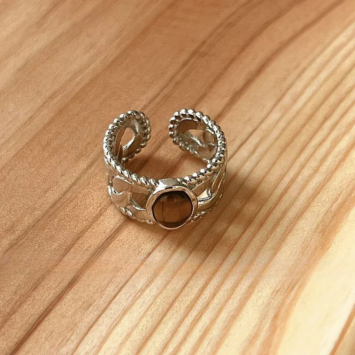 Anillo ajustable abierto geométrico de forma irregular de metal esmaltado blanco vintage para mujer y niña, joyería, regalo de cumpleaños, Anillo para hombre