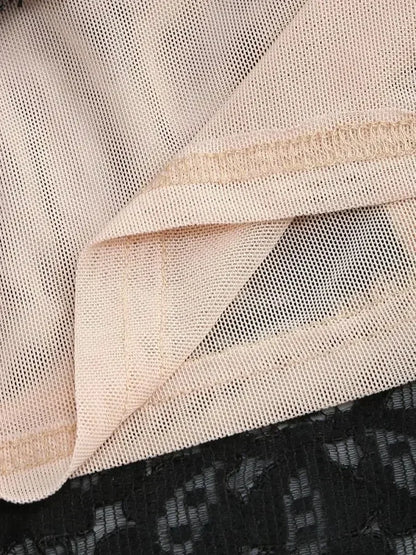 性感蕾絲透視拼接緊身胸衣連身裙