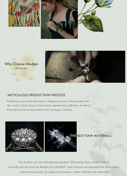 Collar con colgante de circonita AAA de plata esterlina 925 auténtica de Modian para mujer, collares de plata para mujer, joyería fina.