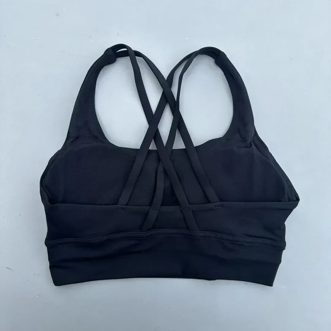 純色女交叉訓練運動文胸，柔軟高強度緊身胸衣，適合綜合訓練、健身房瑜珈穿著，搭配胸墊。