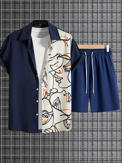 Ropa de resort de lujo para hombre, estilo de manga corta