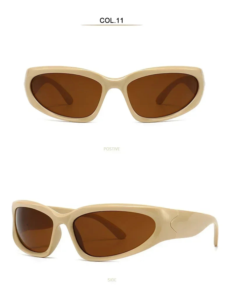 獨特的Y2K設計師奢華太陽眼鏡，女士長方形大框太陽眼鏡，男士戶外防紫外線經典2000S黑色款