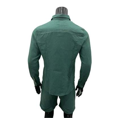 Conjunto de pantalones cortos de lino y algodón cómodos de verano para hombre