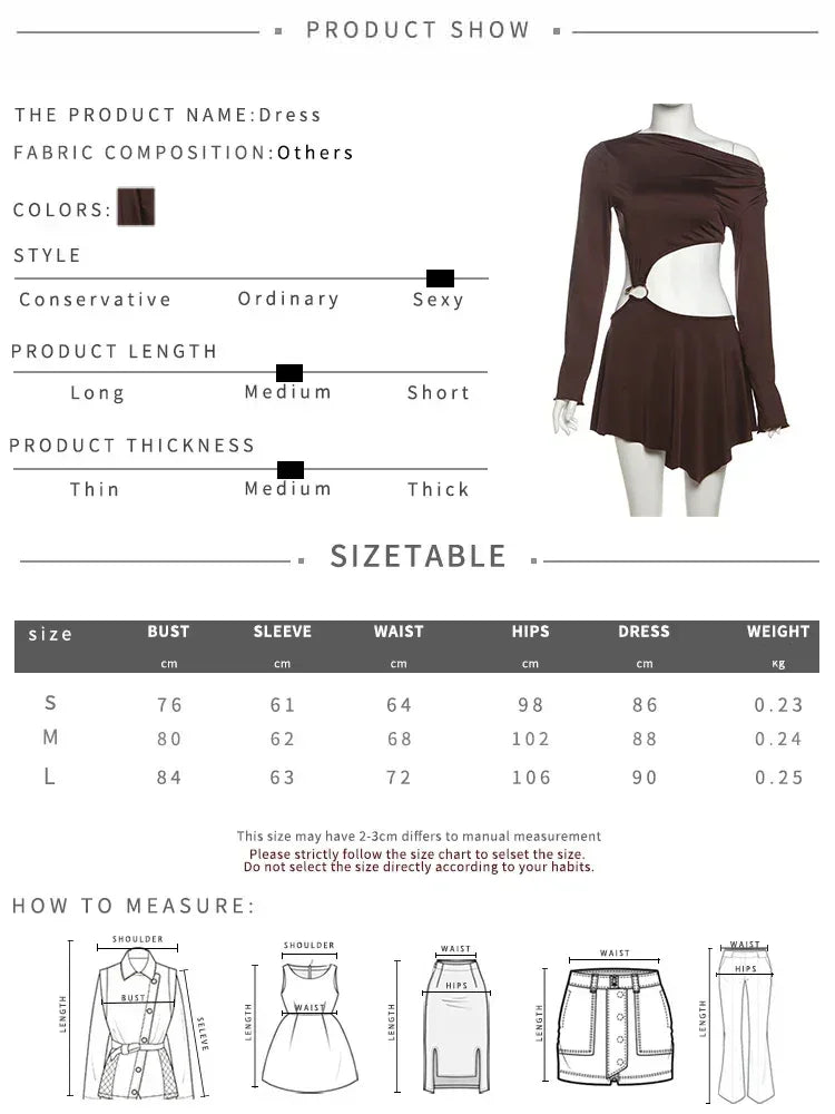 Whatiwear Hollow Waistless Dress Women Skew Collar Off Shoulder