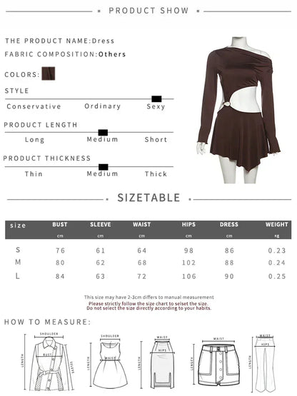 Whatiwear Hollow Waistless Dress Women Skew Collar Off Shoulder