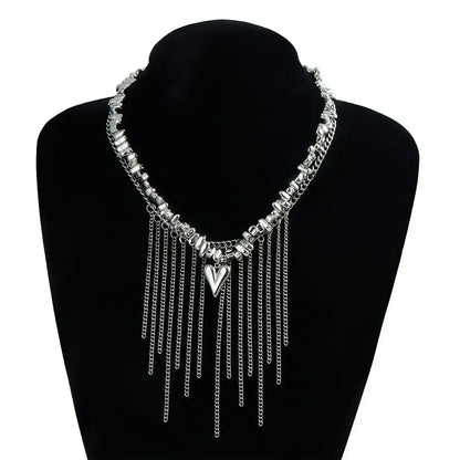 Collar de cuentas de corazón de moda para mujer, estilo bohemio, elegante, con cadena de cristal irregular, gargantilla Y2K, exquisito regalo de fiesta, accesorios de joyería