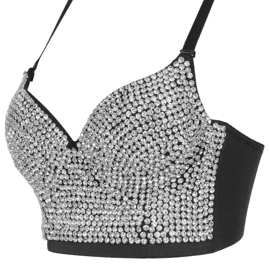 Embellished Halter Bra Crop Top